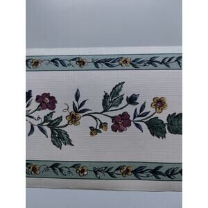 Sanitas Classic Series - Pre-pasted Vinyl Border 15 ft - Maroon Yellow Flowers